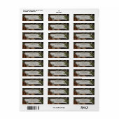 Rustieke bos bruiloft donker hout groene tak etiket (Full Sheet)