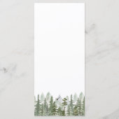 Rustieke bos bruiloft groen menu (Achterkant)