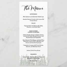 Rustieke bos bruiloft groen menu