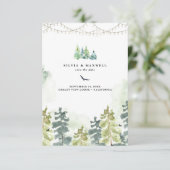 Rustieke bos bruiloft save the date (Staand voorkant)