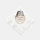 Rustieke Bos Bruiloft Uil Papier Servet (Hoek)