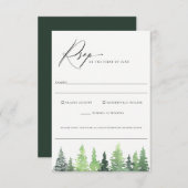 Rustieke Bos Bruiloft Voedsel Allergie RSVP Kaart (Voorkant / Achterkant)