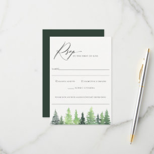 Rustieke Bos Bruiloft Voedsel Allergie RSVP Kaart