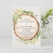 Rustieke bos buiten bos thema bruiloft kaart (Staand voorkant)