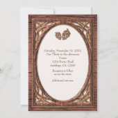 Rustieke bos dennenappel & boom tweekleurige uitno kaart (Achterkant)