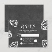 Rustieke bos dennenappels schoolbord trouw-RSVP RSVP Kaartje (Voorkant / Achterkant)