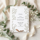 Rustieke bos-eekhoorn babyshower decoratie kaart