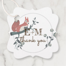 Rustieke Bos Eekhoorn Geborduurd Bedankt Bedankjes Labels