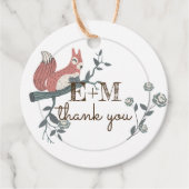 Rustieke bos eekhoorn kraft monogram bedankt bedankjes labels (Voorkant)