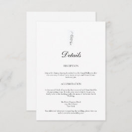 Rustieke bos en berg bruiloft details informatiekaartje