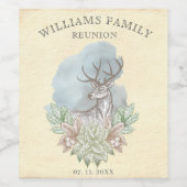 Rustieke bos familie reünie wijn etiket (Enkel label)