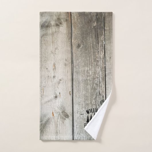 Rustieke Bos Gepersonaliseerde Gezinshut Naam Est Bad Handdoek (Handdoek)