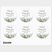 Rustieke bos groene bos bruiloft ronde sticker (Vel)