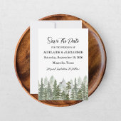 Rustieke bos groene Save The Date kaart