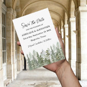 Rustieke bos groene Save The Date kaart