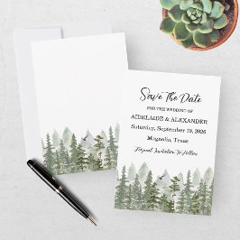 Rustieke bos groene Save The Date kaart
