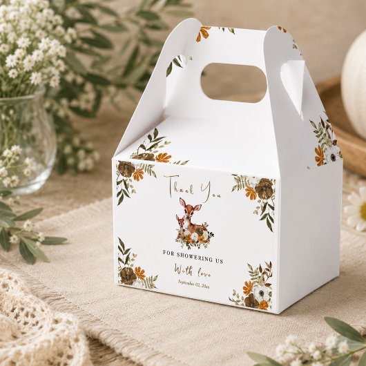 Rustieke bos herten baby shower bedankdoosjes