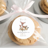 Rustieke bos herten baby shower ronde sticker