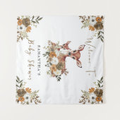 Rustieke bos herten baby shower wandkleed (Voorkant (horizontaal))