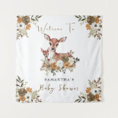 Rustieke bos herten baby shower wandkleed (Voorkant)