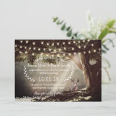 Rustieke bos herten & boom bruiloft kaart (Staand voorkant)