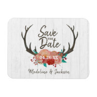 Rustieke bos herten gewei boeket save the date