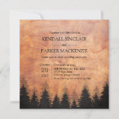 Rustieke bos hout bruiloft uitnodiging 5.25 x 5.25 (Voorkant)