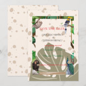Rustieke Bos Huwelijksaankondiging Save The Date (Voorkant / Achterkant)