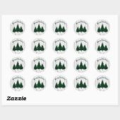 Rustieke Bos Kerst Ronde Sticker (Vel)