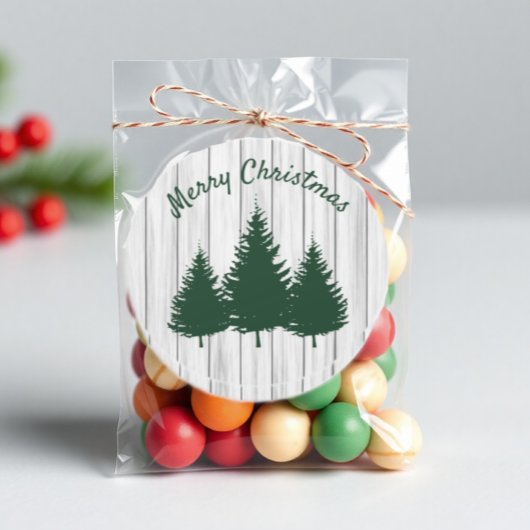 Rustieke Bos Kerst Ronde Sticker