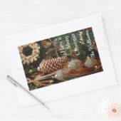 Rustieke Bos Kerstvakantie Ornamenten Rechthoekige Sticker (Envelop)