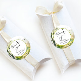 Rustieke bos lente bos dank je ronde sticker