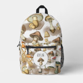 rustieke bos paddenstoelen aangepaste naam bedrukte rugzak (Voorkant)