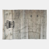 Rustieke Bos Persoonlijke Gezinscabinnaam Est Theedoek (Horizontaal)