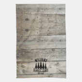 Rustieke Bos Persoonlijke Gezinscabinnaam Est Theedoek (Verticaal)