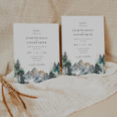 Rustieke Bos Pine Mountain bruiloft uitnodiging