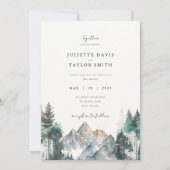 Rustieke Bos Pine Mountain bruiloft uitnodiging (Voorkant)