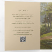 Rustieke Bos QR Code Elegante Trouwdag Drieluik Uitnodiging (Binnenzijde eerst)