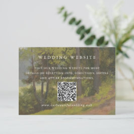Rustieke Bos QR Code Elegante Trouwdag Informatiekaartje