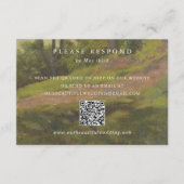 Rustieke Bos QR Code Elegante Trouwdag RSVP Kaartje (Voorkant)