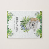 Rustieke bos schattig klein koala beer kindernaam legpuzzel (Horizontaal)