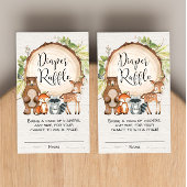 Rustieke bos schattige dieren luier loterij kaarte informatiekaartje