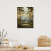 Rustieke bos slingerlichten trouw welkomstbord poster (Keuken)