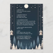 Rustieke Bos Sterren Sneeuw Heldere Winter Bruilof Informatiekaartje (Voorkant)