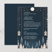 Rustieke Bos Sterren Sneeuw Heldere Winter Bruilof Informatiekaartje (Voorkant / Achterkant)