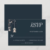 Rustieke Bos Sterren Sneeuw Heldere Winter Bruilof RSVP Kaartje (Voorkant / Achterkant)