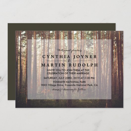 Rustieke Bos Tree bruiloft uitnodiging (Voorkant / Achterkant)