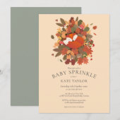 Rustieke Bos Vos Welp Baby Sprinkle Kaart (Voorkant / Achterkant)