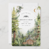 Rustieke bos waterval bruiloft | De datum opslaan Save The Date (Voorkant)