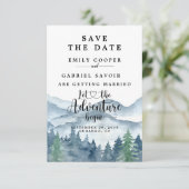 Rustieke bos waterverf bruiloft save the date (Staand voorkant)